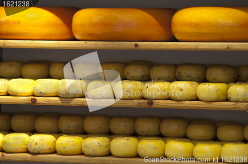 Image of Cheese on shelves in store