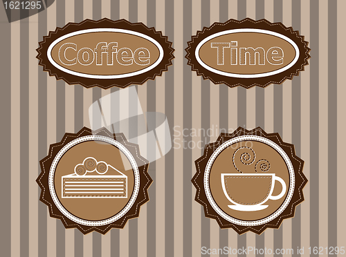 Image of stickers to advertise coffee