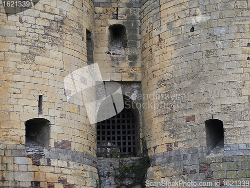 Image of Medieval castle entrance, Angers, France.