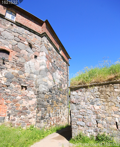 Image of Stone Wall of Suomenlinna Sveaborg Fortress in Helsinki, Finland