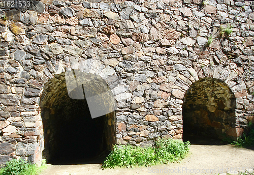 Image of Stone Wall of Suomenlinna Sveaborg Fortress in Helsinki, Finland