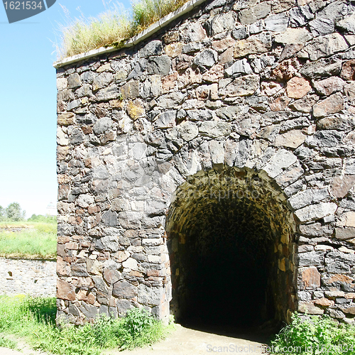 Image of Stone Wall of Suomenlinna Sveaborg Fortress in Helsinki, Finland