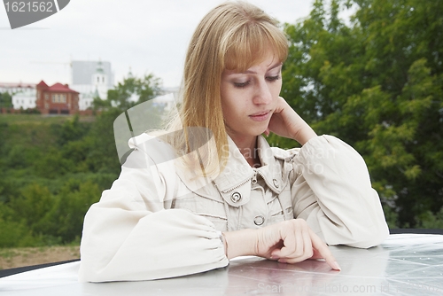 Image of Pretty girl in park
