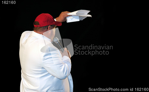 Image of Fat man on stage