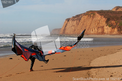 Image of Kite surfer on the beach