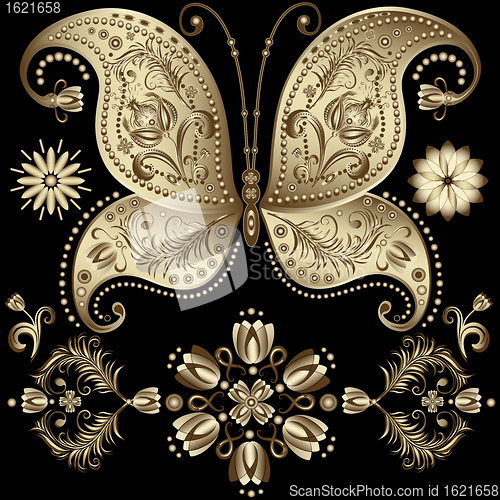 Image of Gold vintage butterfly