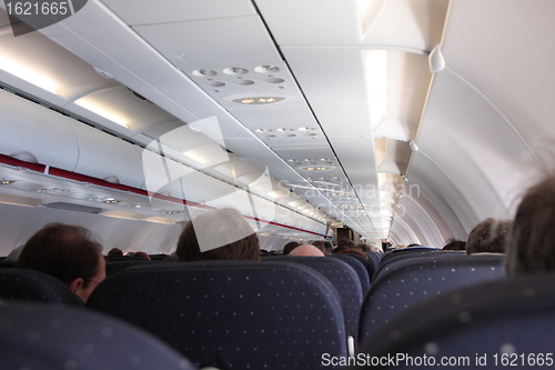 Image of Inside the cabin of an airliner