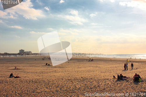 Image of sunset on the beach at Boulogne sur mer in France