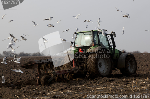 Image of Farmer plowing