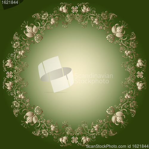 Image of Green-gold easter frame