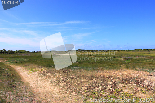 Image of seascape and beach at low tide on the coast of opal in France