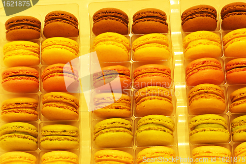 Image of assortment of macaroons on a white background