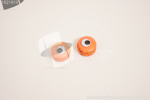 Image of assortment of macaroons on a white background