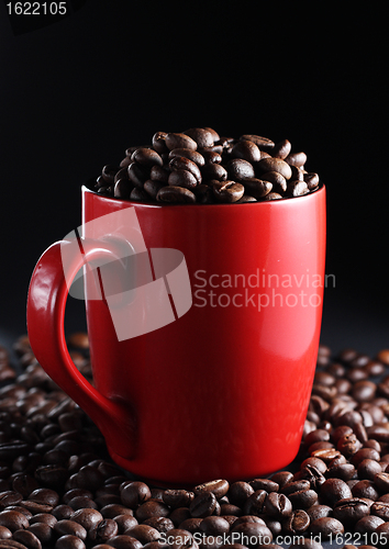 Image of Cup with coffee beans