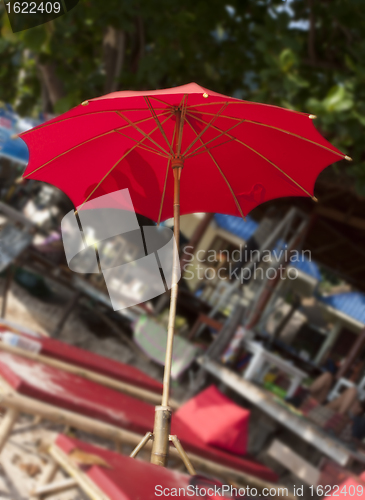 Image of red sun umbrella