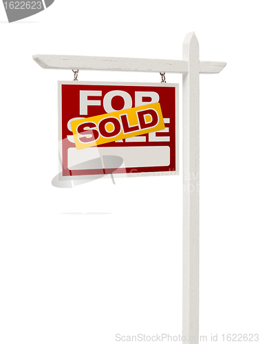 Image of Sold For Sale Real Estate Sign with Clipping Path