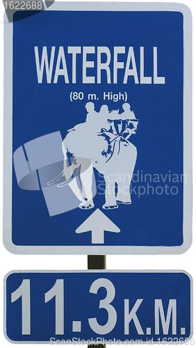 Image of road sign waterfall