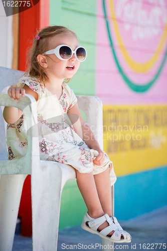Image of Little girl in Caribbean town