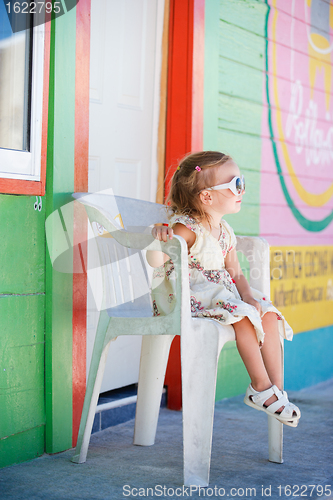 Image of Little girl in Caribbean town