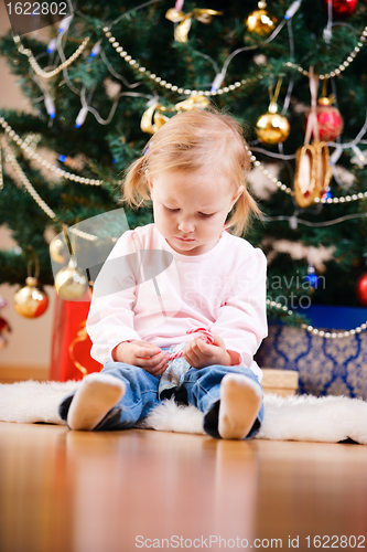 Image of Christmas toddler girl portrait