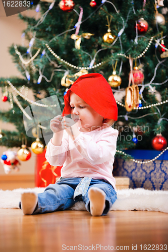 Image of Christmas toddler girl portrait