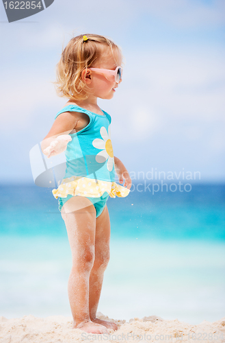 Image of Toddler girl at beach