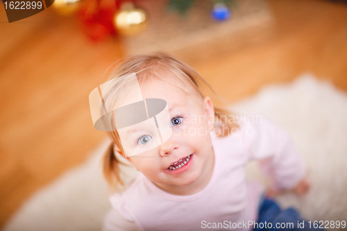 Image of Portrait of adorable playful girl