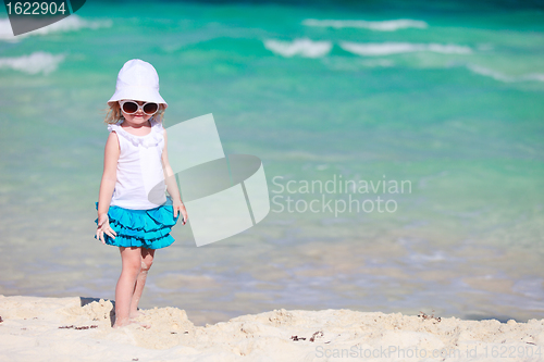 Image of Adorable little girl at beach