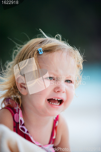 Image of Crying toddler girl