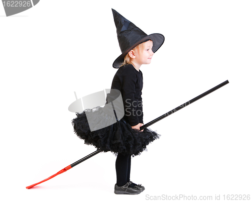 Image of Little witch on broomstick