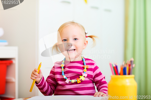 Image of Toddler girl drawing