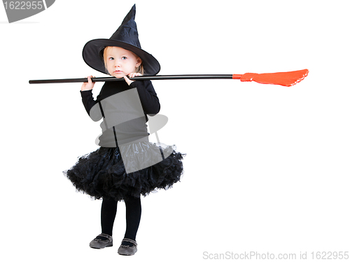Image of Little witch with broomstick