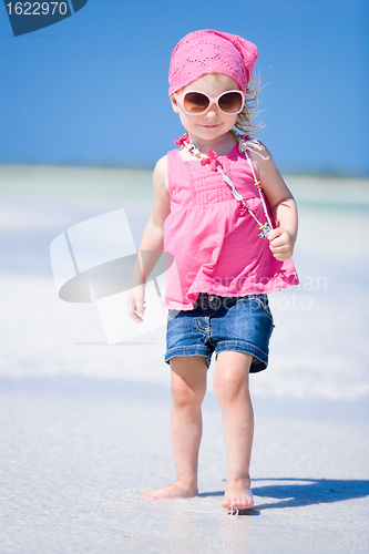 Image of Adorable little girl at beach