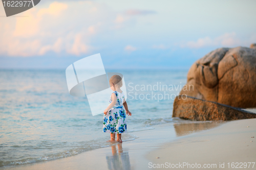 Image of Toddler girl on the beach