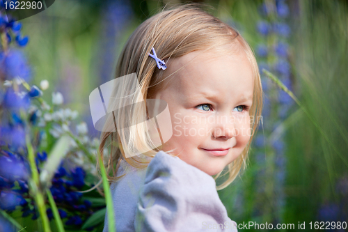 Image of Little girl in meadow