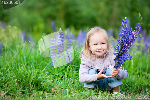 Image of Little girl in meadow