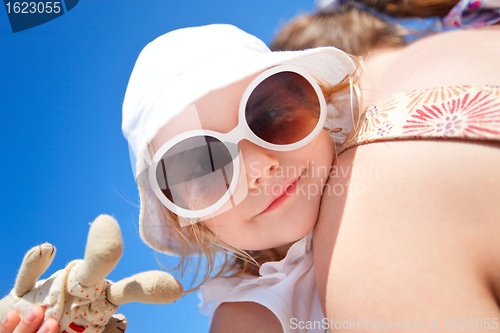 Image of Adorable girl summer funny portrait