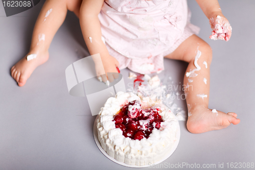 Image of Baby with cake