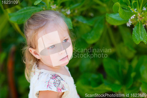 Image of Adorable little girl outdoors