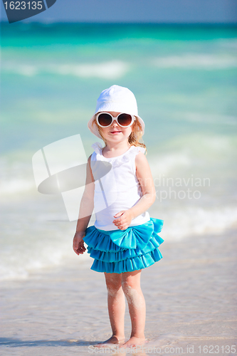 Image of Adorable little girl at beach