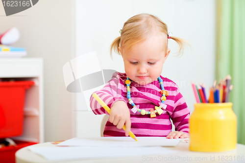 Image of Little girl drawing