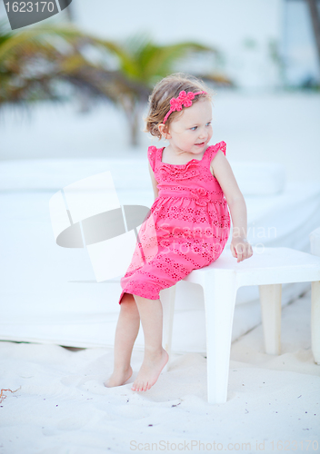 Image of Adorable girl at beach