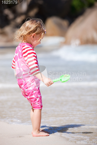 Image of Toddler girl at beach