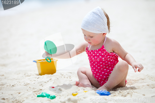 Image of Toddler girl on vacation