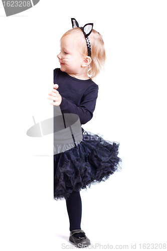 Image of Girl in black cat costume