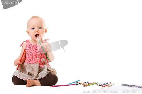 Image of Baby girl painting