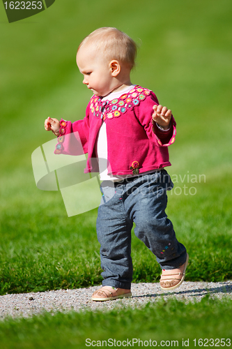 Image of Baby girl walking