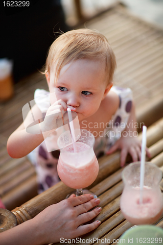 Image of Adorable little girl on vacation