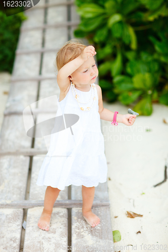 Image of Casual full body portrait of toddler girl