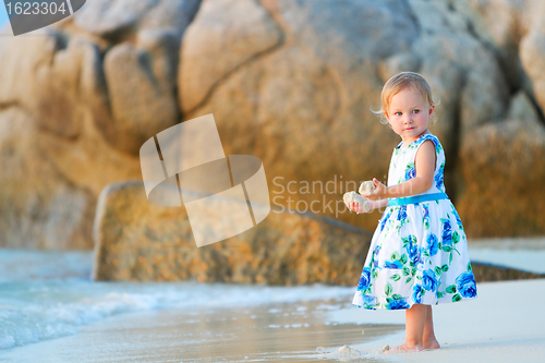 Image of Toddler girl on the beach